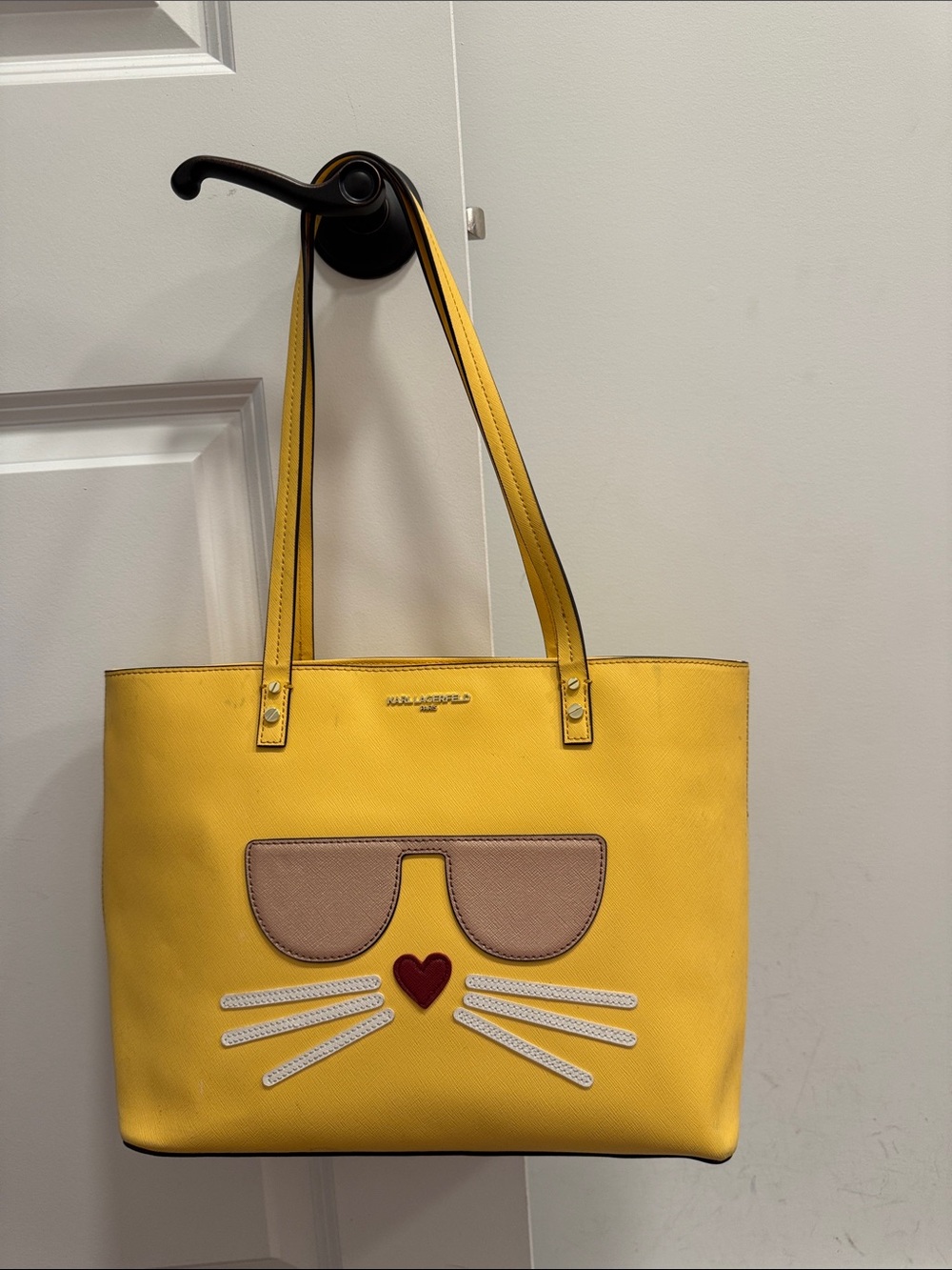 Karl Lagerfeld Paris maybelle choupette cat face tote bag purse
